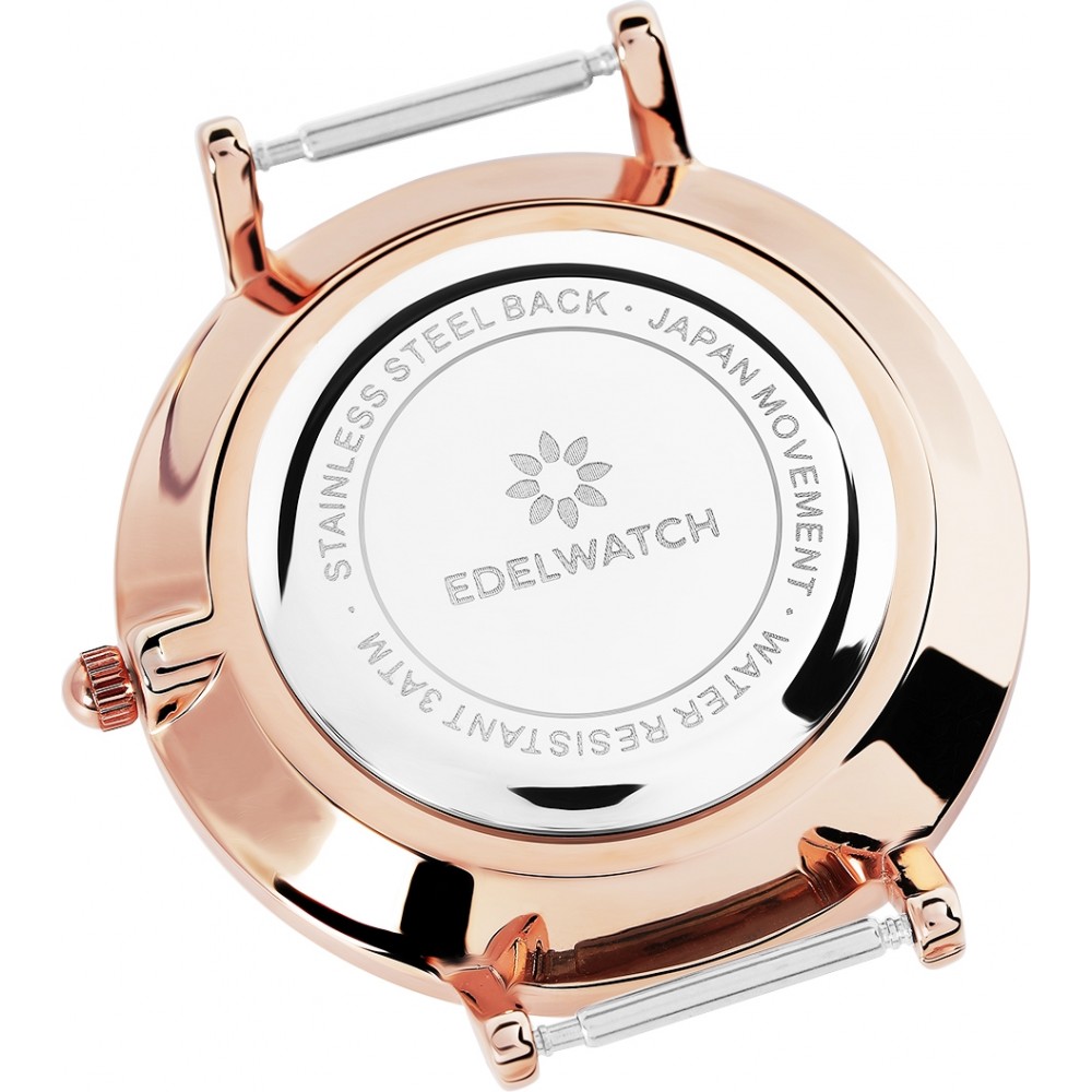 Montre Edelwatch 41 mm (Men) cadran doré fond blanc (pile non incluse) - Bracelet bleu / violet