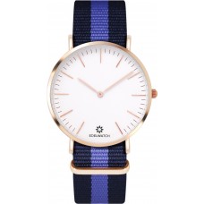 Montre Edelwatch 41 mm (Men) cadran doré fond blanc (pile non incluse) - Bracelet bleu / violet