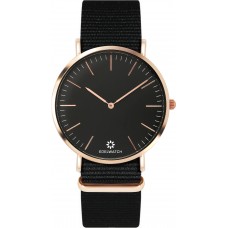 Montre Edelwatch 41 mm (Men) cadran doré fond noir (pile non incluse) - Bracelet noir