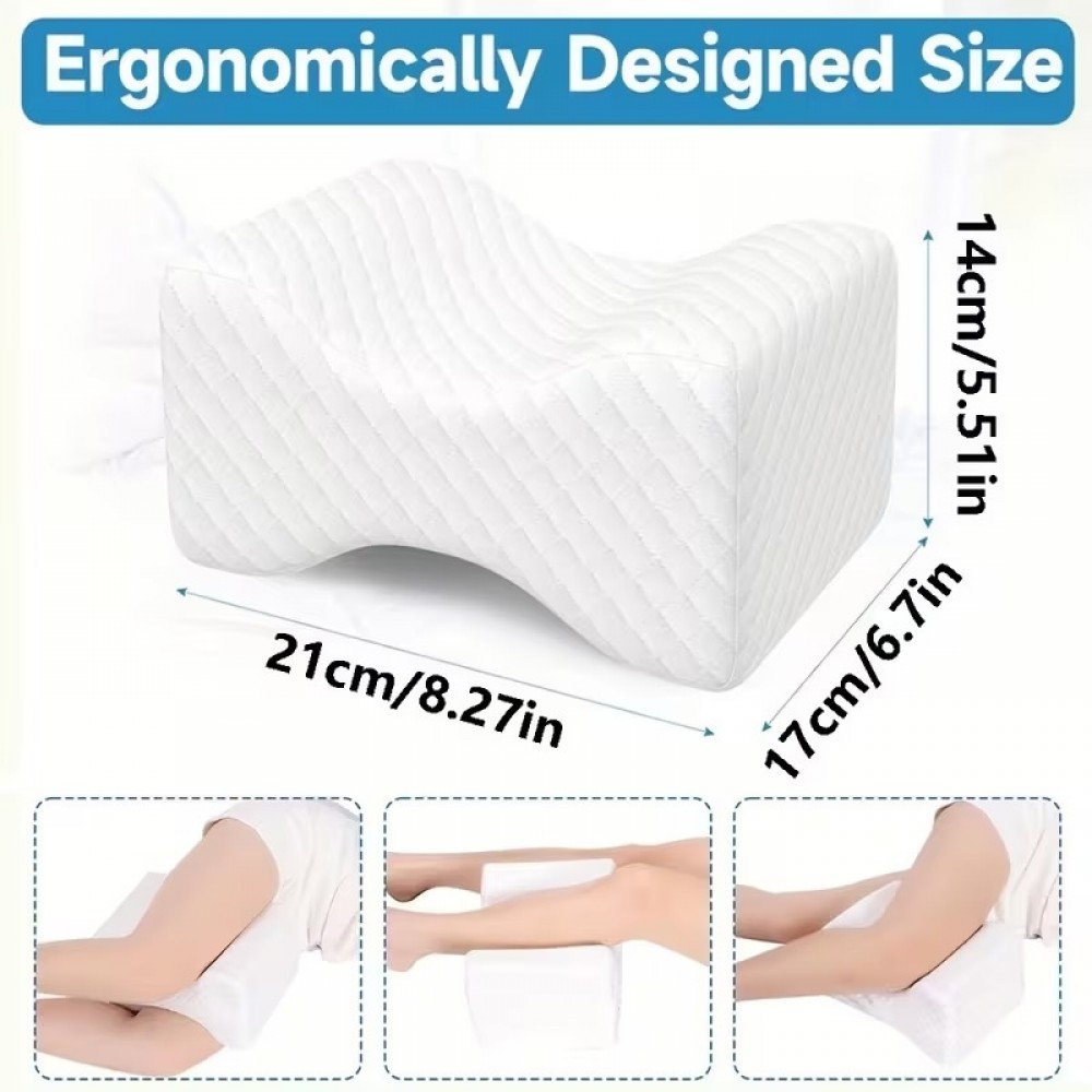 Oreiller genoux ergonomique premium confortable pour dormir sur le c&ocirc;t&eacute; coussin orthop&eacute;dique jambes - Blanc