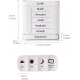 Organisateur de pilules hebdomadaire VANYARLIFE 7 jours organisateur portable matin/midi/soir - Blanc