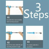 Parasol 360&deg; avec pince pour poussette ou chaise protection UV fixation facile et toile polyester - Noir