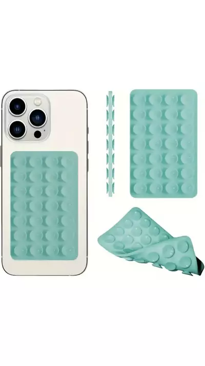 Patch en silicone support universel double c&ocirc;t&eacute; &agrave; ventouse pour t&eacute;l&eacute;phone forte adh&eacute;rence - Vert