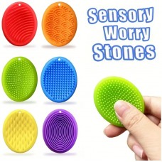 Pierres sensorielles anti-stress textur&eacute;es multicolores en silicone durables gadgets de concentration pour adultes (Lot de 6) - Multicolore