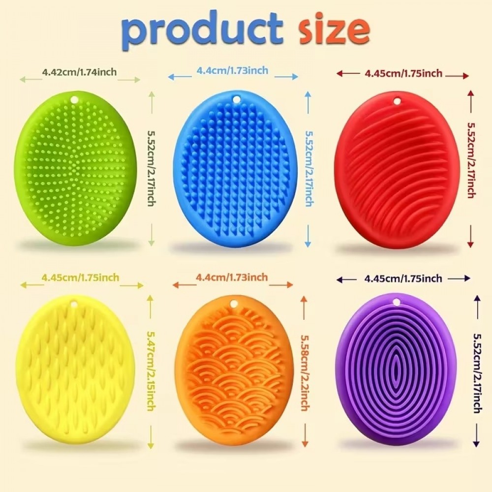 Pierres sensorielles anti-stress textur&eacute;es multicolores en silicone durables gadgets de concentration pour adultes (Lot de 6) - Multicolore