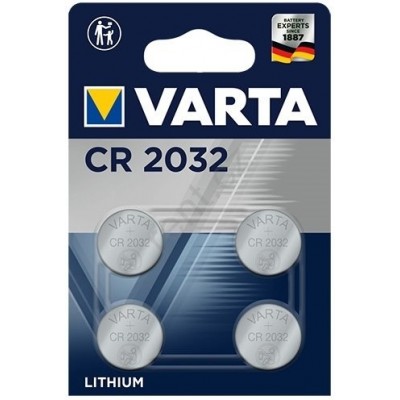 Piles boutons Varta CR 2032 haute performance pour appareils électroniques (pack de 4 pièces) - 