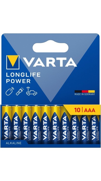 Piles Varta AA Longlife Power haute performance (pack de 10 pièces) - 