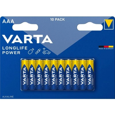 Piles Varta AAA Longlife Power haute performance (pack de 10 pièces) - 