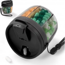 Pilulier semainier XXL bo&icirc;te &agrave; vitamines 7 compartiments spacieux avec ouverture facile - Noir