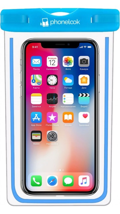 Pochette étanche waterproof pour smartphone avec capacité tactile PhoneLook - Bleu