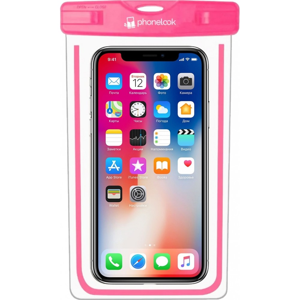 Wasserdichte Smartphone Tüte mit berührungsempfindlicher Hülle PhoneLook - Rosa