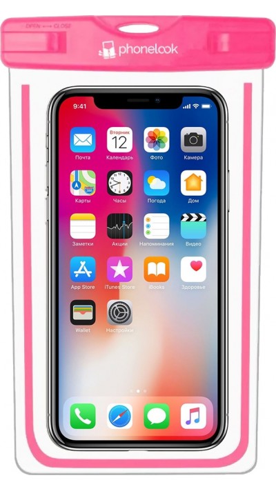 Pochette étanche waterproof pour smartphone avec capacité tactile PhoneLook - Rose