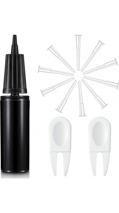 Pompe &agrave; ballons de fitness/yoga avec bouchons et outil pour enlever le bouchon - Noir