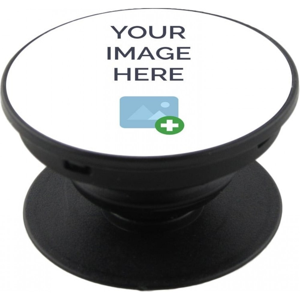 Pop Socket personnalisé noir - Support de doigt interchangeable pour Smartphone / Tablettes - Custom
