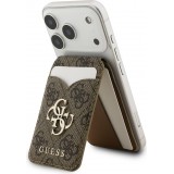 Porte-cartes Guess 4G en m&eacute;tal support MagSafe fonction stand avec miroir - Brun