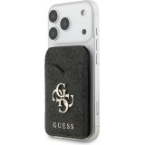 Porte-cartes Guess 4G en m&eacute;tal support MagSafe fonction stand avec miroir - Noir