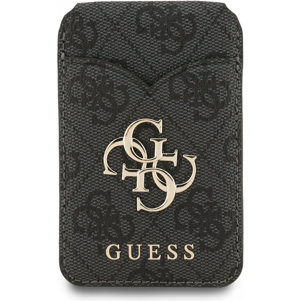 Porte-cartes Guess 4G en m&eacute;tal support MagSafe fonction stand avec miroir - Noir
