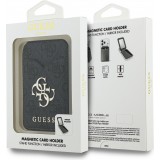 Porte-cartes Guess 4G en m&eacute;tal support MagSafe fonction stand avec miroir - Noir