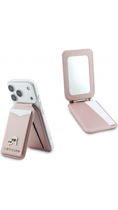 Porte-cartes  Karl Lagerfeld support avec miroir MagSafe &eacute;l&eacute;gant et pratique - Rose