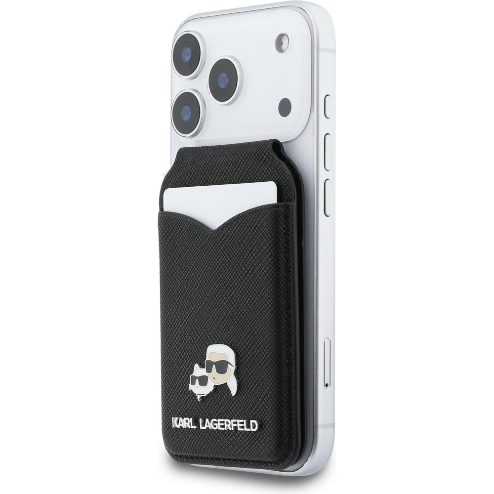 Porte-cartes  Karl Lagerfeld support avec miroir MagSafe &eacute;l&eacute;gant et pratique - Noir
