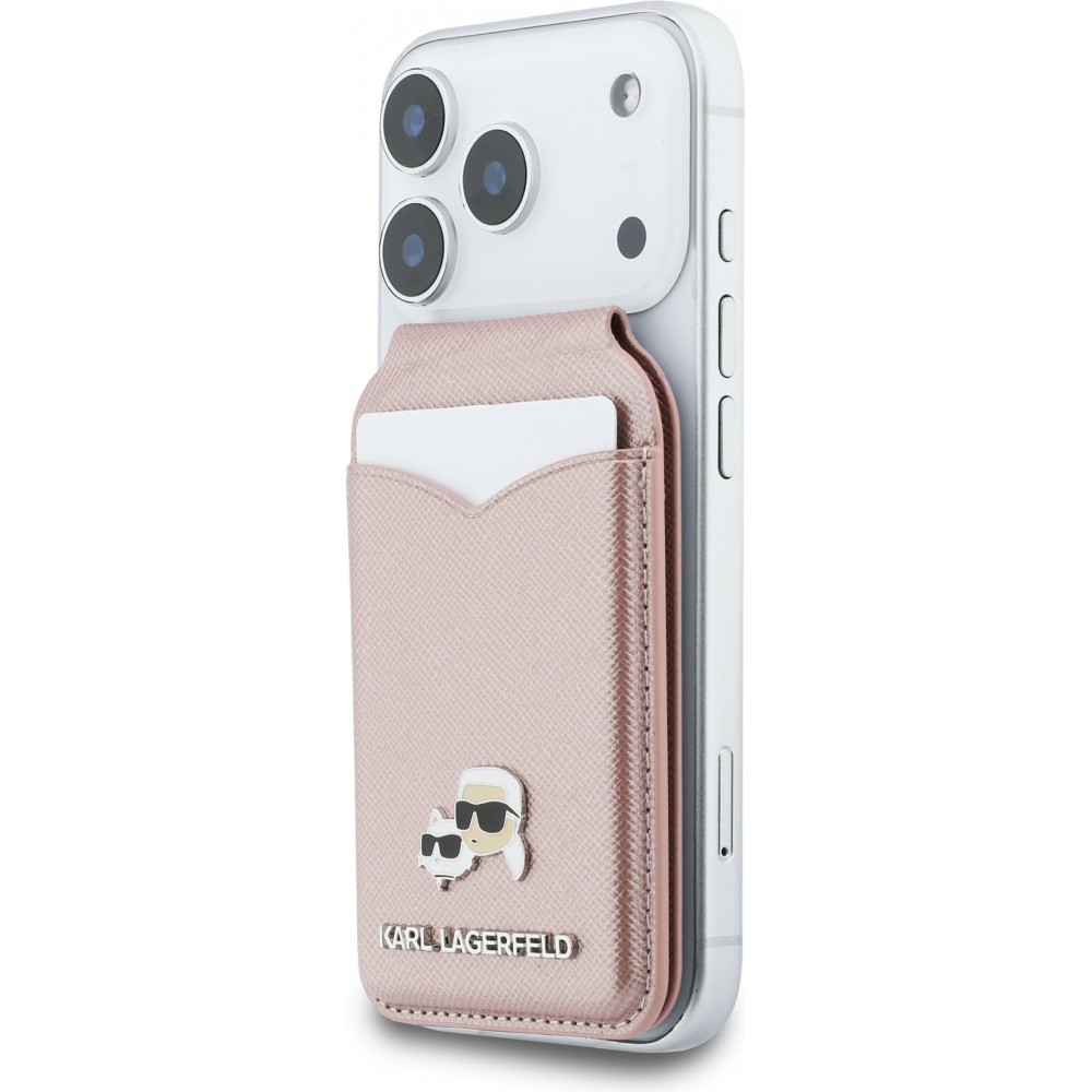 Porte-cartes  Karl Lagerfeld support avec miroir MagSafe &eacute;l&eacute;gant et pratique - Rose