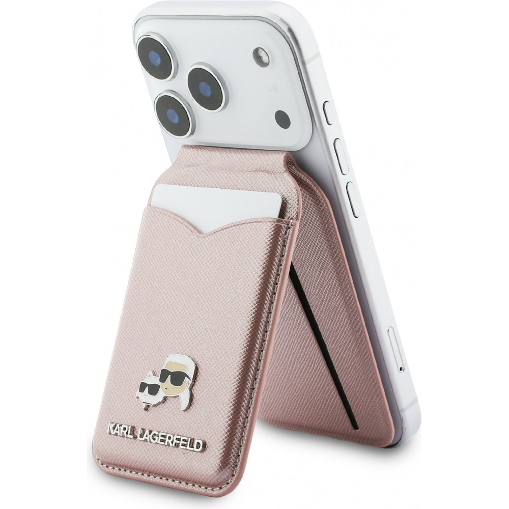 Porte-cartes  Karl Lagerfeld support avec miroir MagSafe &eacute;l&eacute;gant et pratique - Rose