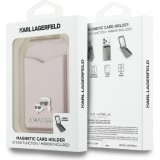 Porte-cartes  Karl Lagerfeld support avec miroir MagSafe &eacute;l&eacute;gant et pratique - Rose