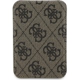 Porte-cartes magnétique compatible MagSafe avec support intégré logo Guess en métal - Brun