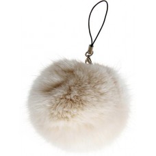 Porte-clés / bijoux universel - Mini "Fluffy" boule en peluche - Beige