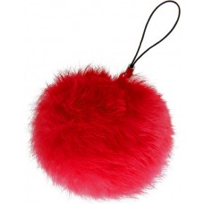 Porte-clés / bijoux universel - Mini "Fluffy" boule en peluche - Rouge