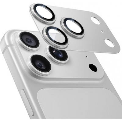 Protection caméra antichoc en verre trempé couverture intégrale ultra résistante - Argent - iPhone 17 Pro