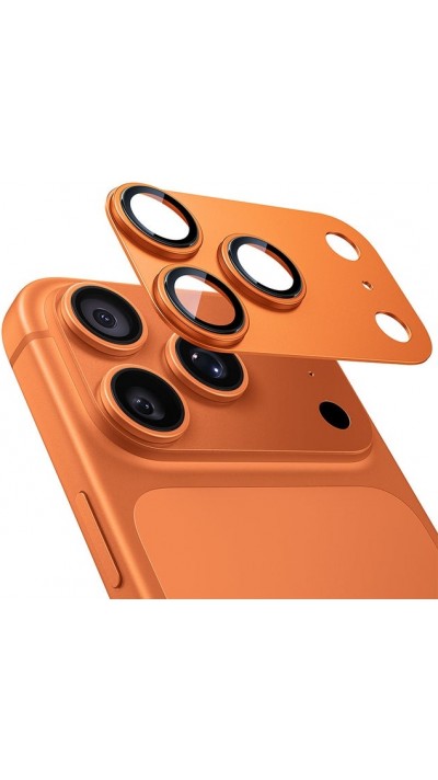 Ultraresistente vollständige Glas-Schutzabdeckung für Kamera mit Stoßschutz - Orange - iPhone 17 Pro Max