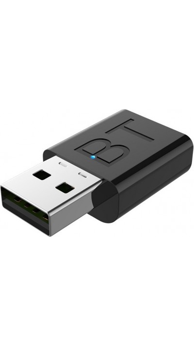 Récepteur émetteur Bluetooth sans fil 5.0 USB-A avec extension jack 3.5mm pour PC et voiture - Noir
