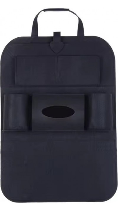 Sac de rangement universel pour si&egrave;ge arri&egrave;re de voiture organisateur de coffre en feutre &eacute;lastique 6 poches accessoires auto suspendus - Noir