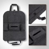 Sac de rangement universel pour si&egrave;ge arri&egrave;re de voiture organisateur de coffre en feutre &eacute;lastique 6 poches accessoires auto suspendus - Noir