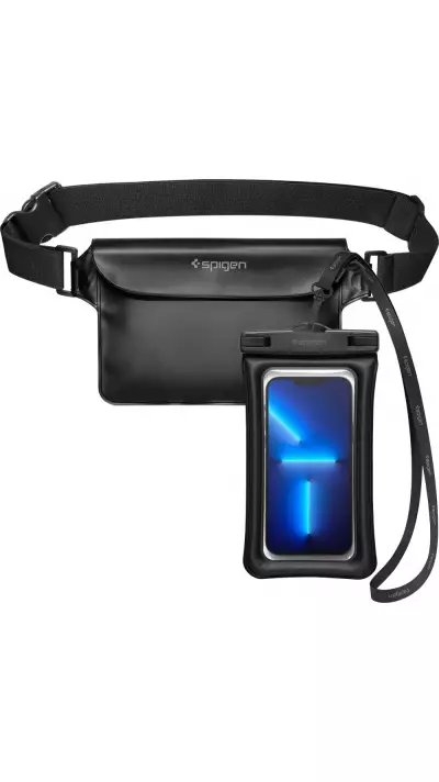 Spigen Aqua Shield A621 Waterproof Bauchtasche mit schwimmendem Etui - Schwarz