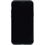 Coque iPhone 11 - Silicone rigide noir Marble Rose Gold