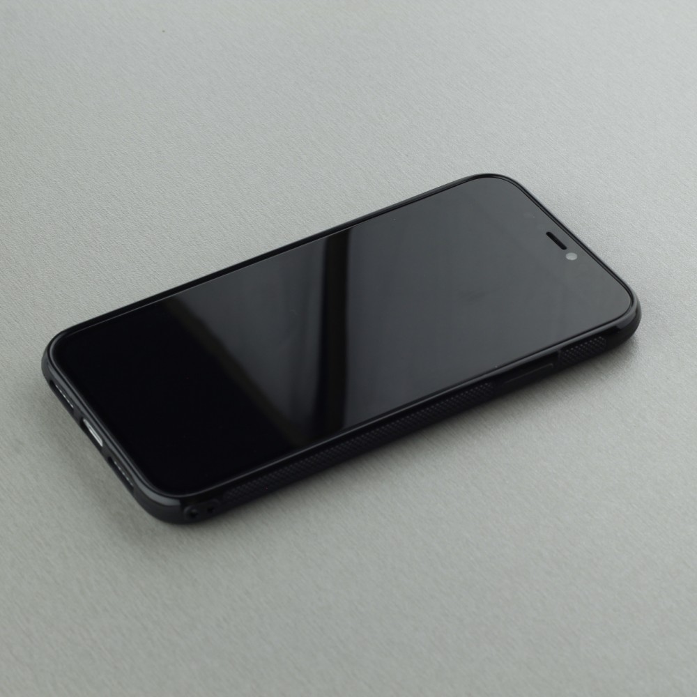 Coque iPhone 11 - Silicone rigide noir Valentine 2024 amor