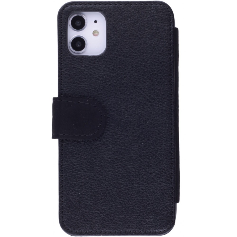 Coque iPhone 11 - Wallet noir 100% unique générée par intelligence artificielle (AI) avec vos idées