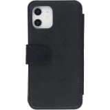 Coque iPhone 12 / 12 Pro - Wallet noir Cat eyes