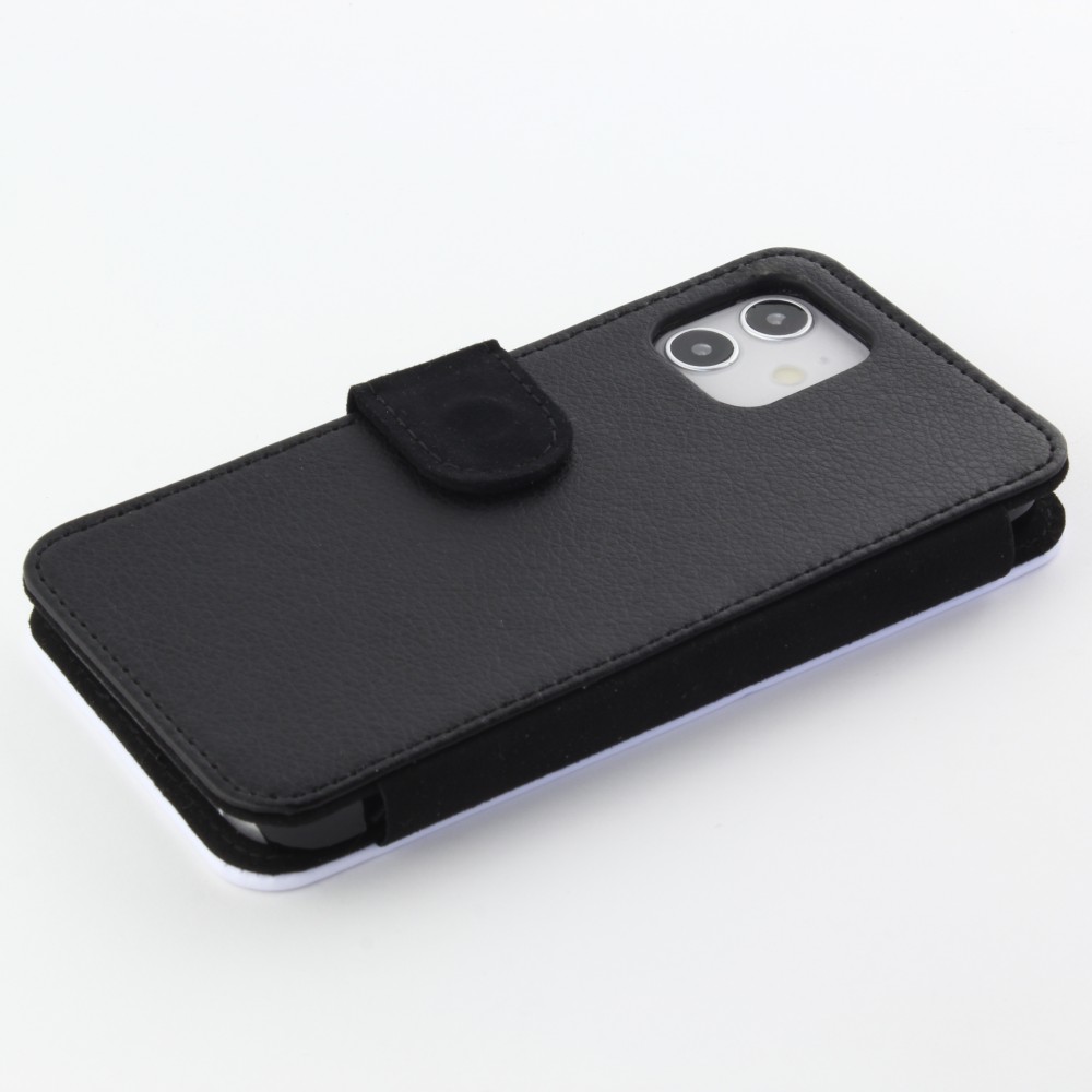 Coque iPhone 12 / 12 Pro - Wallet noir Carbon Basic