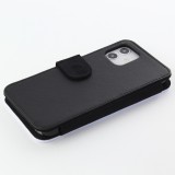 Coque iPhone 12 / 12 Pro - Wallet noir Carbon Basic