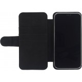 Coque iPhone 12 / 12 Pro - Wallet noir Cat eyes