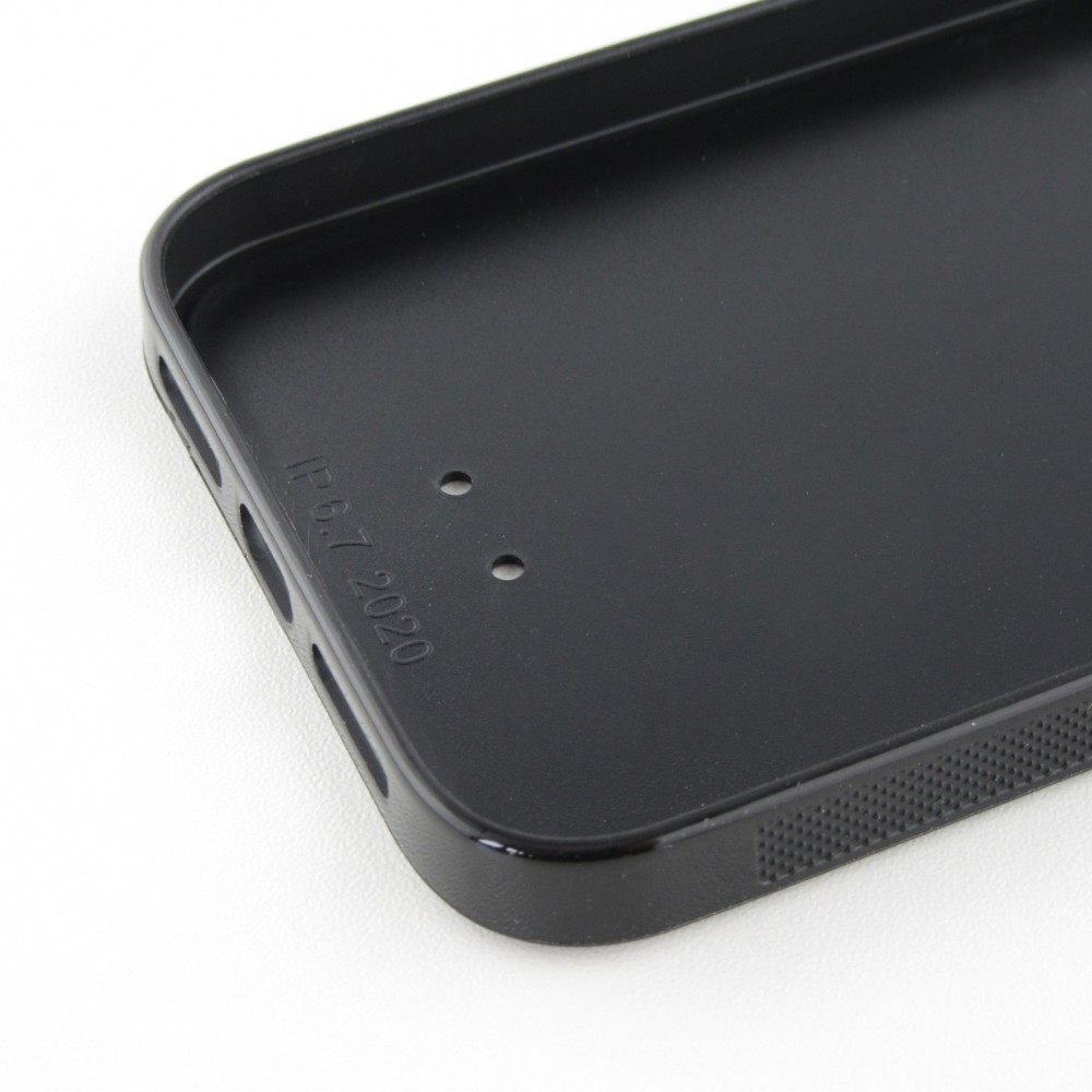 Coque iPhone 12 Pro Max - Silicone rigide noir Lion looking up