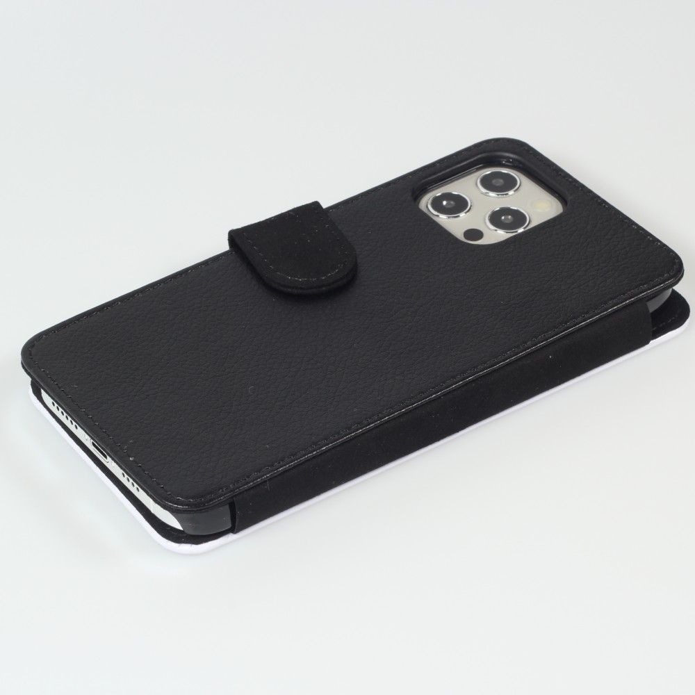 Hülle iPhone 12 Pro Max - Wallet schwarz Skull 02