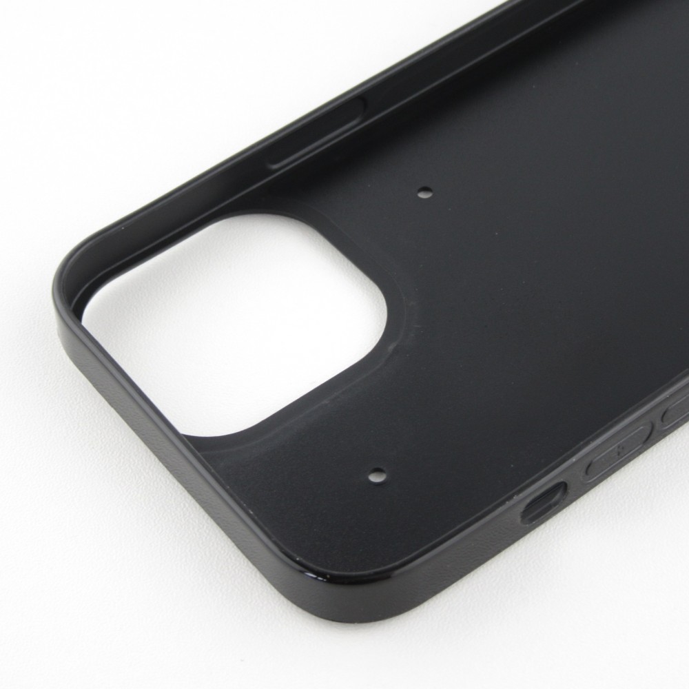 Coque iPhone 12 mini - Silicone rigide noir Flowers space