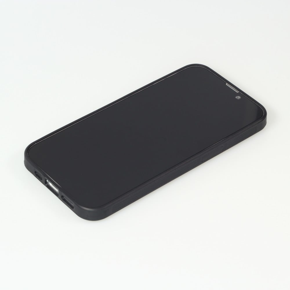 Coque iPhone 13 - Silicone rigide noir Winter 22 Snowy Road