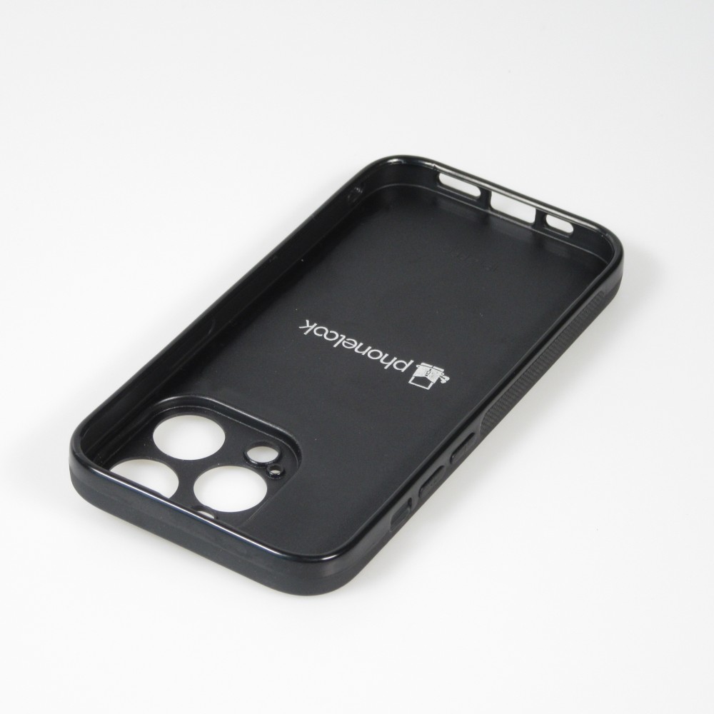 Coque iPhone 14 Pro Max - Silicone rigide noir Maillot de football Italie 2022 personnalisable