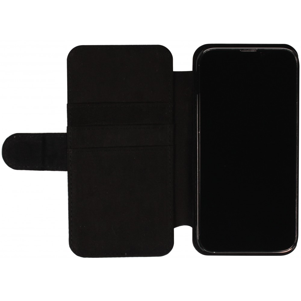 Coque iPhone 14 Pro Max - Wallet noir Maillot de football Pays-Bas 2022 personnalisable
