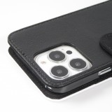 Coque iPhone 14 Pro Max - Wallet noir Valentine 2024 Coeur Noir Abstrait